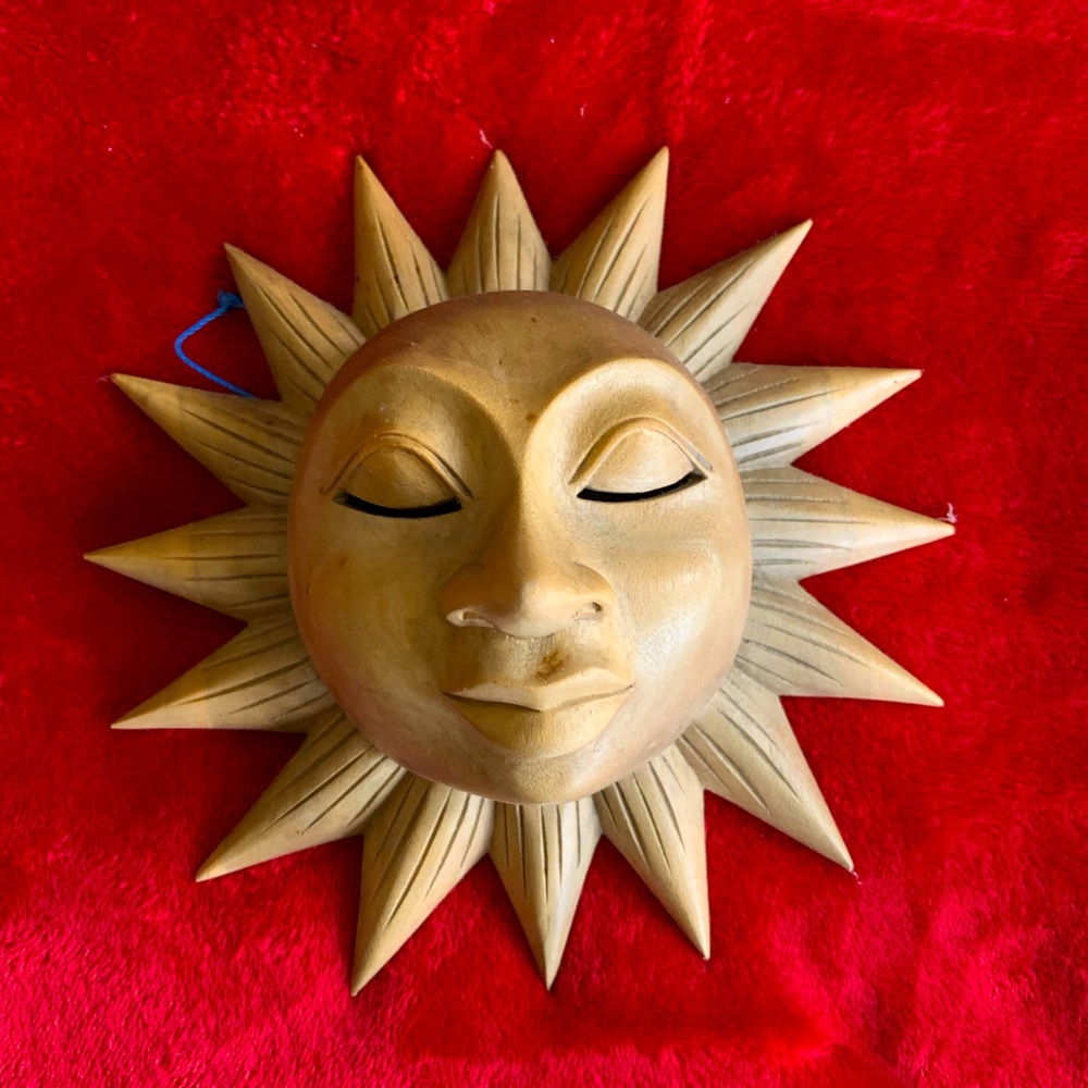 Wooden Sun Indonesian Carved